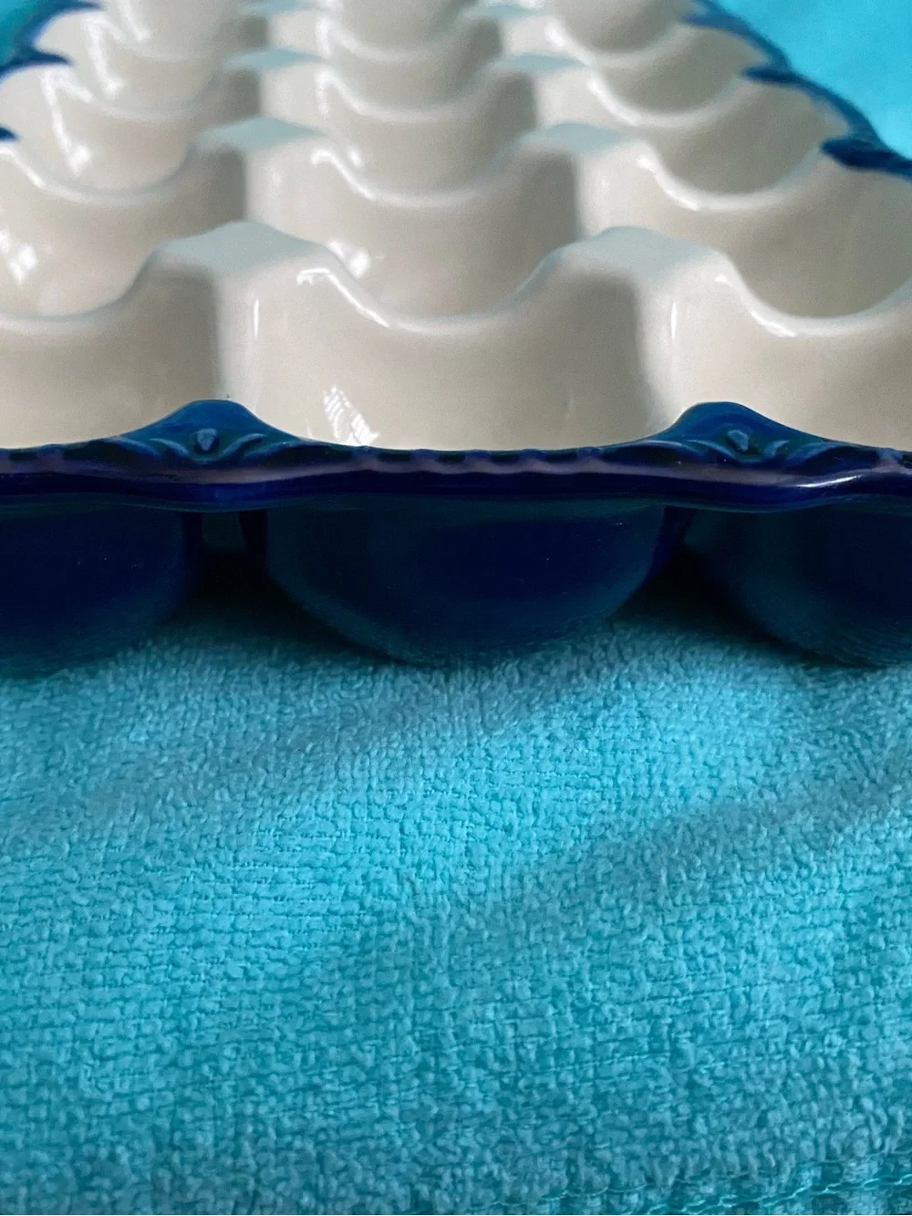 Pioneer woman, stoneware egg holder with floral design